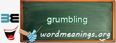 WordMeaning blackboard for grumbling